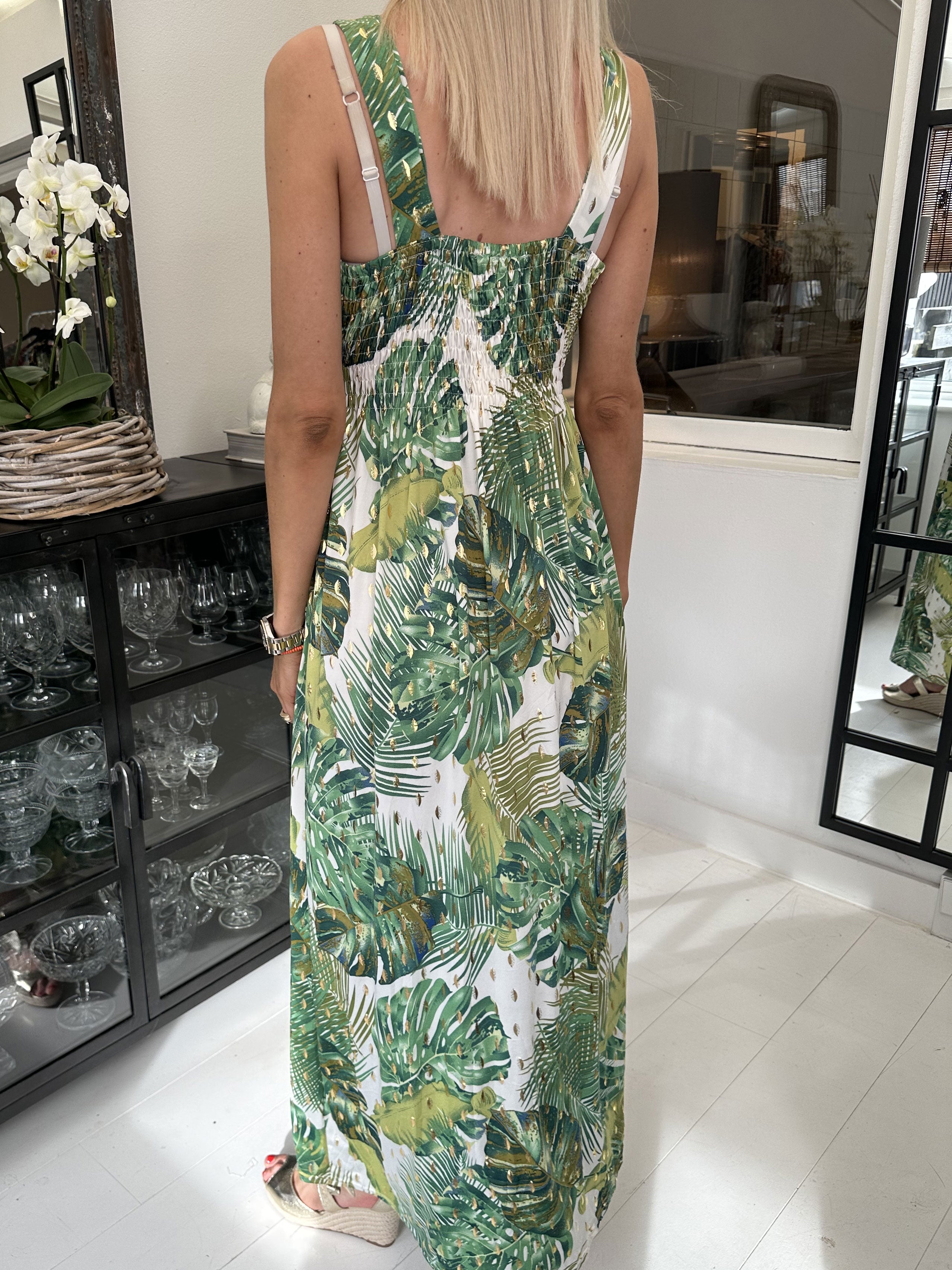 Kenza Leaf - Stropkjole i elastisk stof